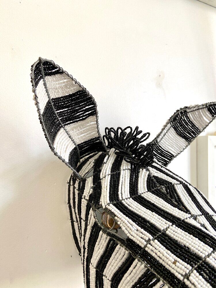 Trophy - wall lamp zebra head in beads
