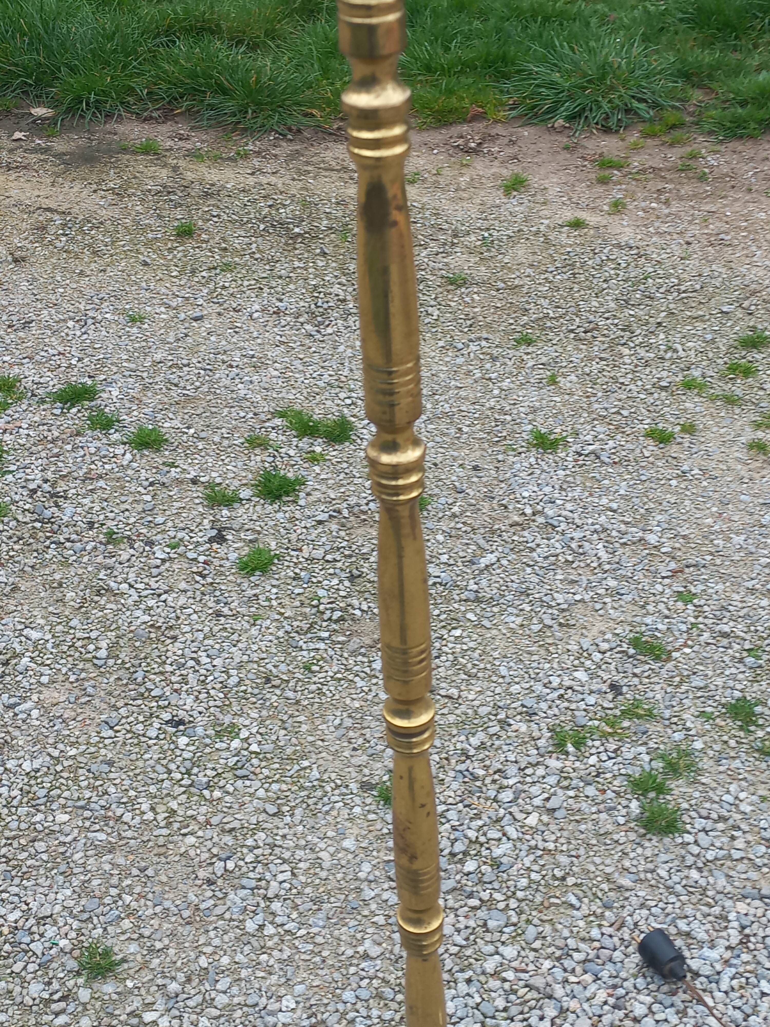 50s floor lamp in gilded brass