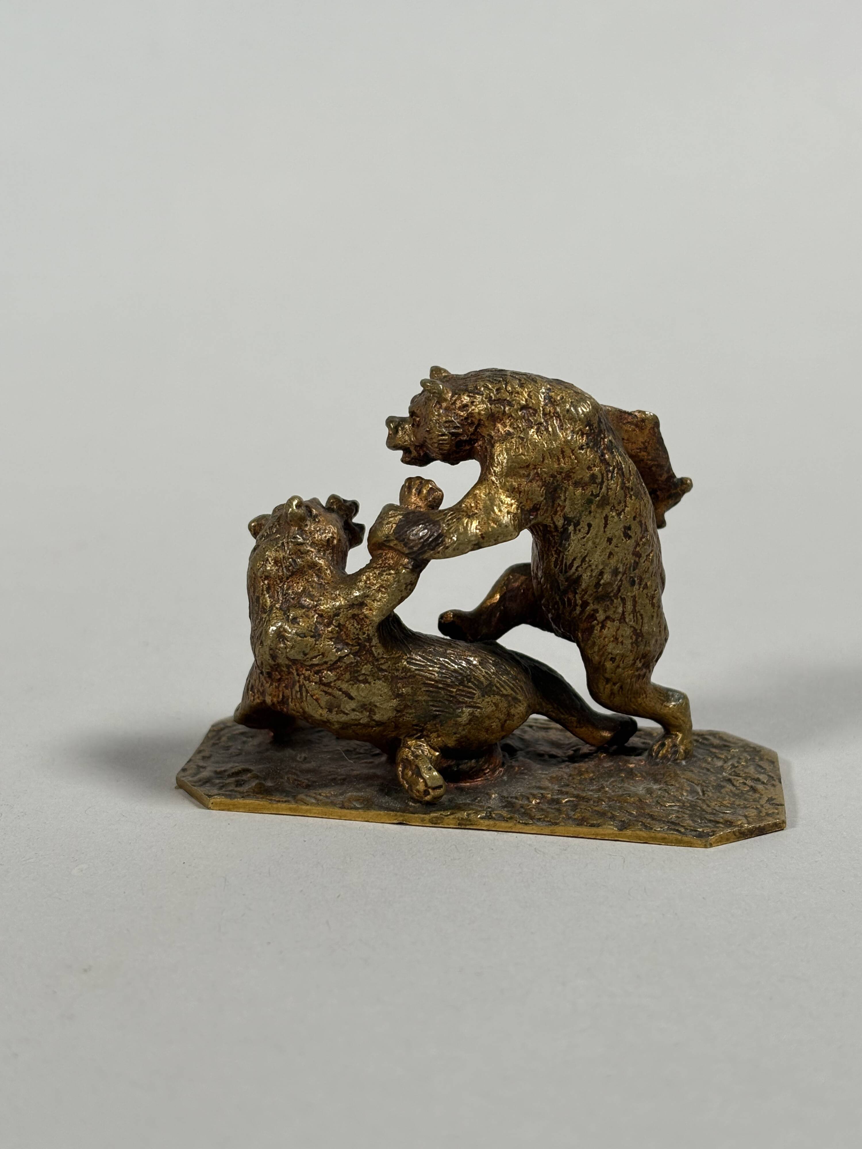 Christophe FRATIN (1801–1864) " Le combat d'ours" sculpture en bronze XIXe