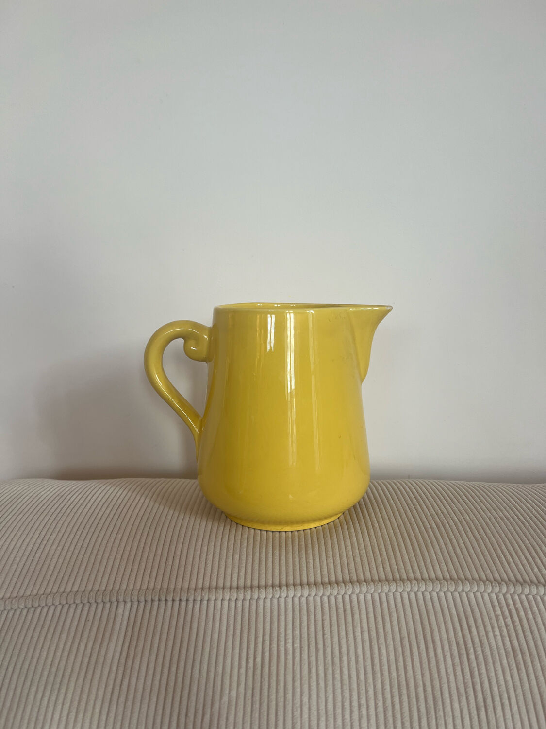 Vintage ceramic yellow pitcher