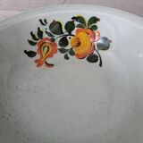 Saladier en grès pyrité fleurs oranges