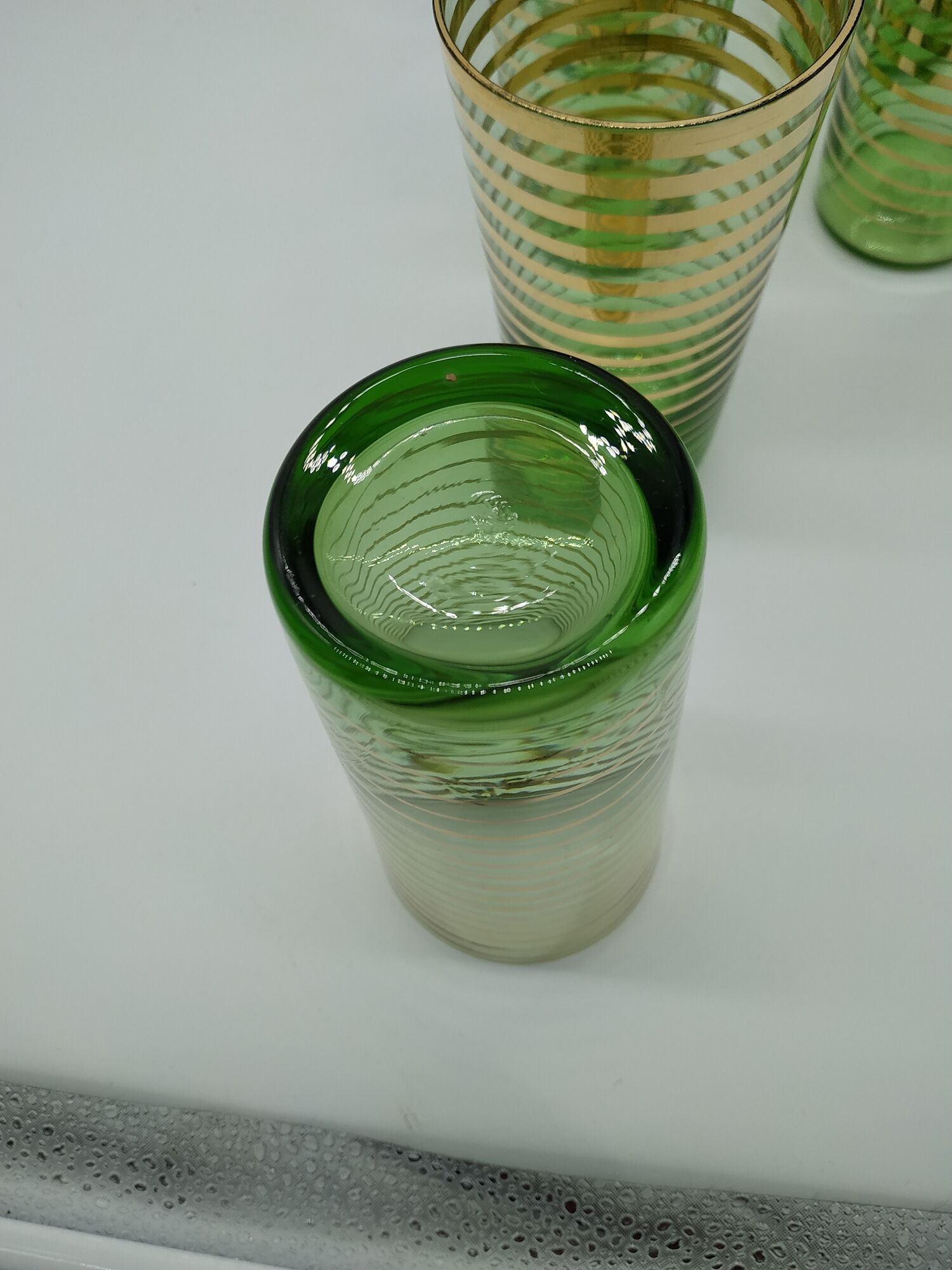 Lot of 8 glasses of fruit juice 50s