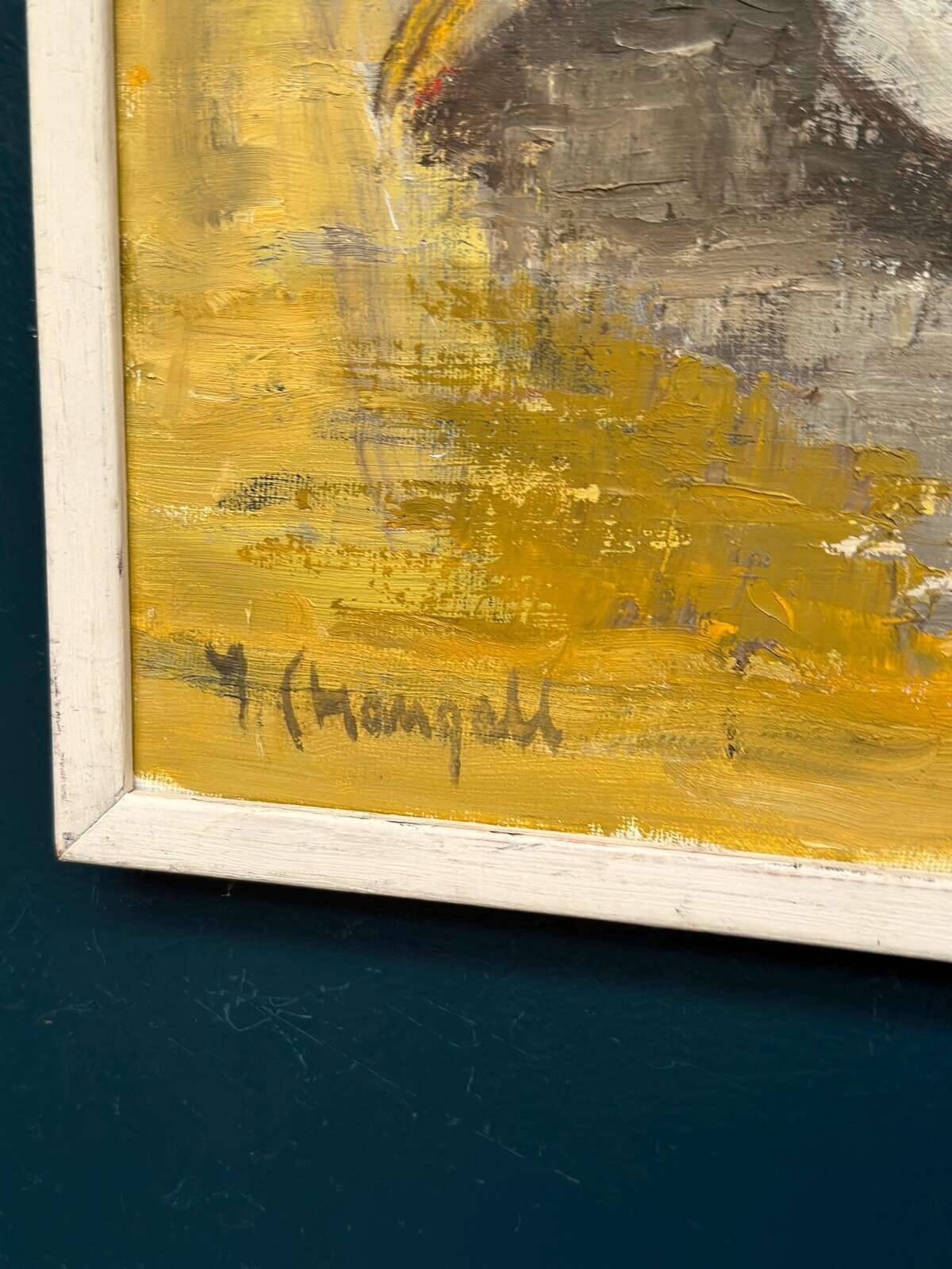 Original Swedish Oil on Canvas – “Seagull” by Ingeborg Stragnell – Signed