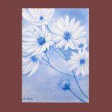 Drawing of daisies. Flowers. Painting of flowers. Drawing of flowers. Daisies drawn in color.
