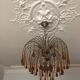 Vintage 1970s brass and Murano glass chandelier