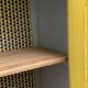 Antique powder yellow Parisian bonnetière wardrobe.