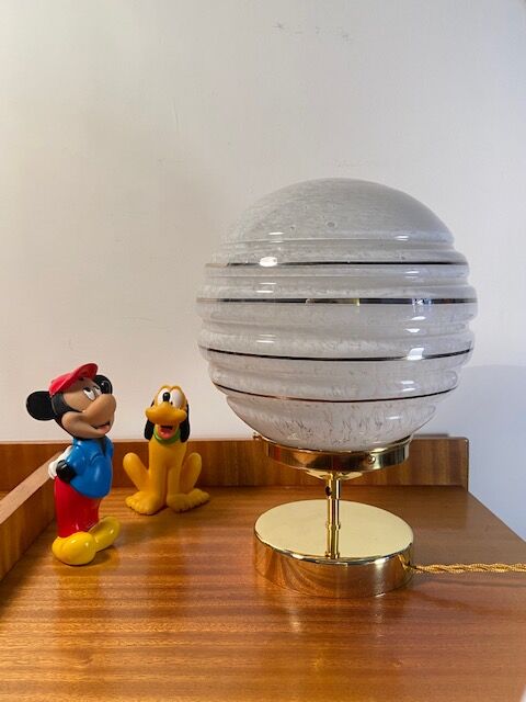 Table lamp globe vintage glass clichy glass