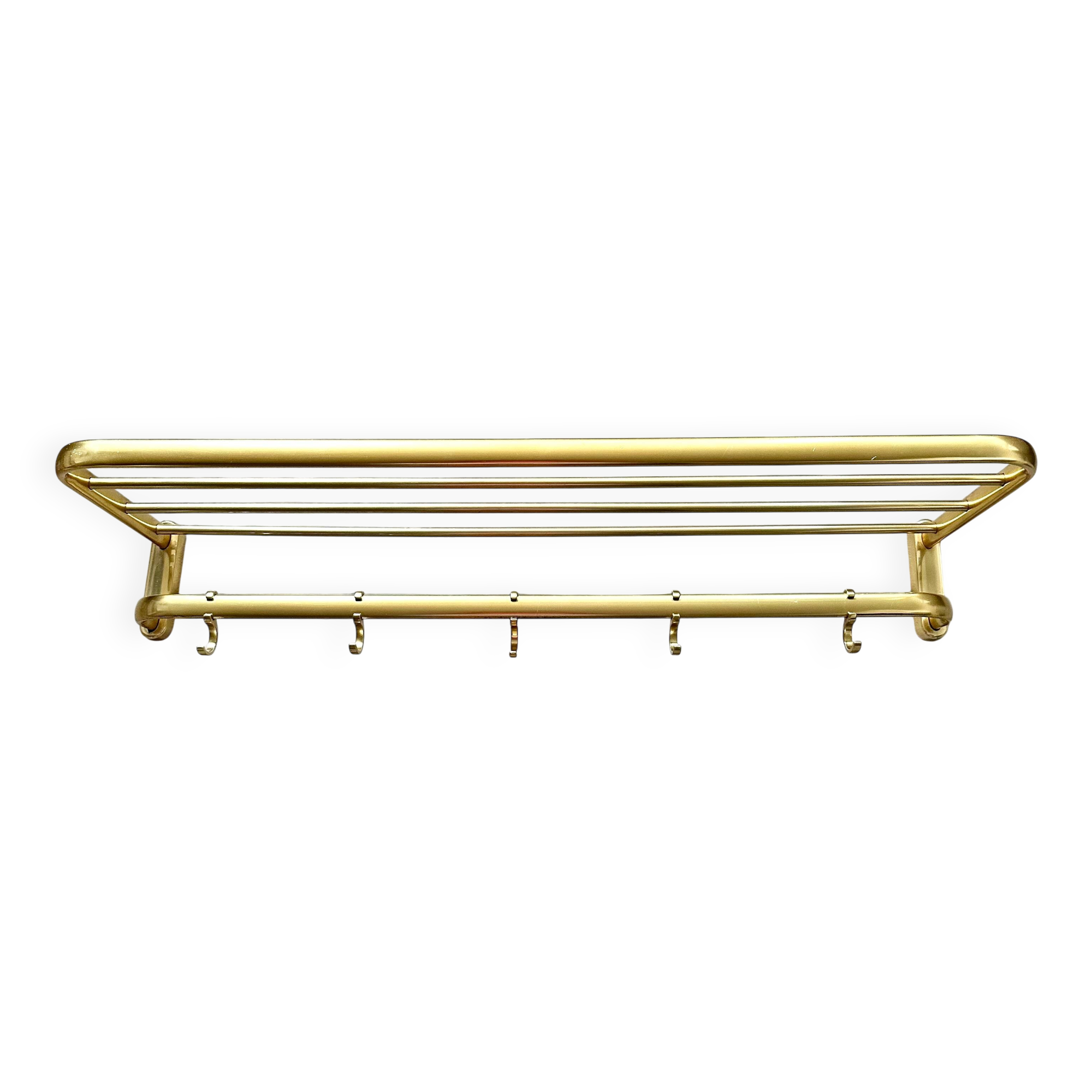 Mid Century wall coat rack golden