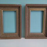 Pair of frames in old carved wood