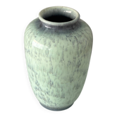 Vintage Studio Pottery Vase with Mottled Celadon Green Glaze