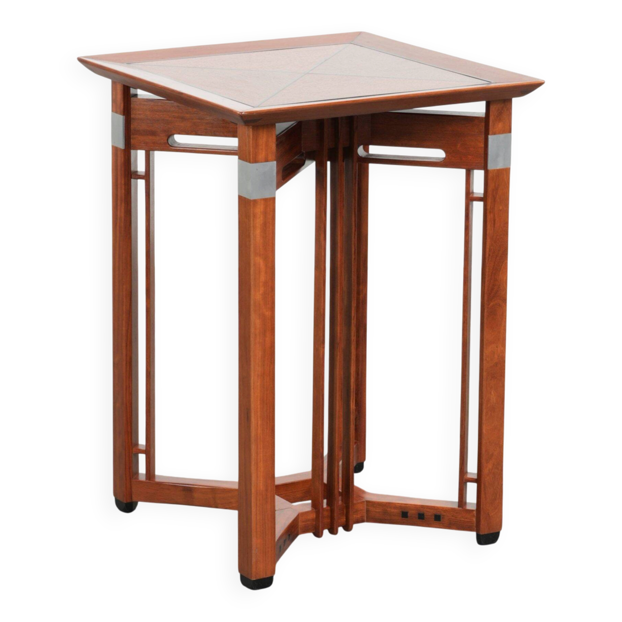 Tall Art Deco design side table with removable top