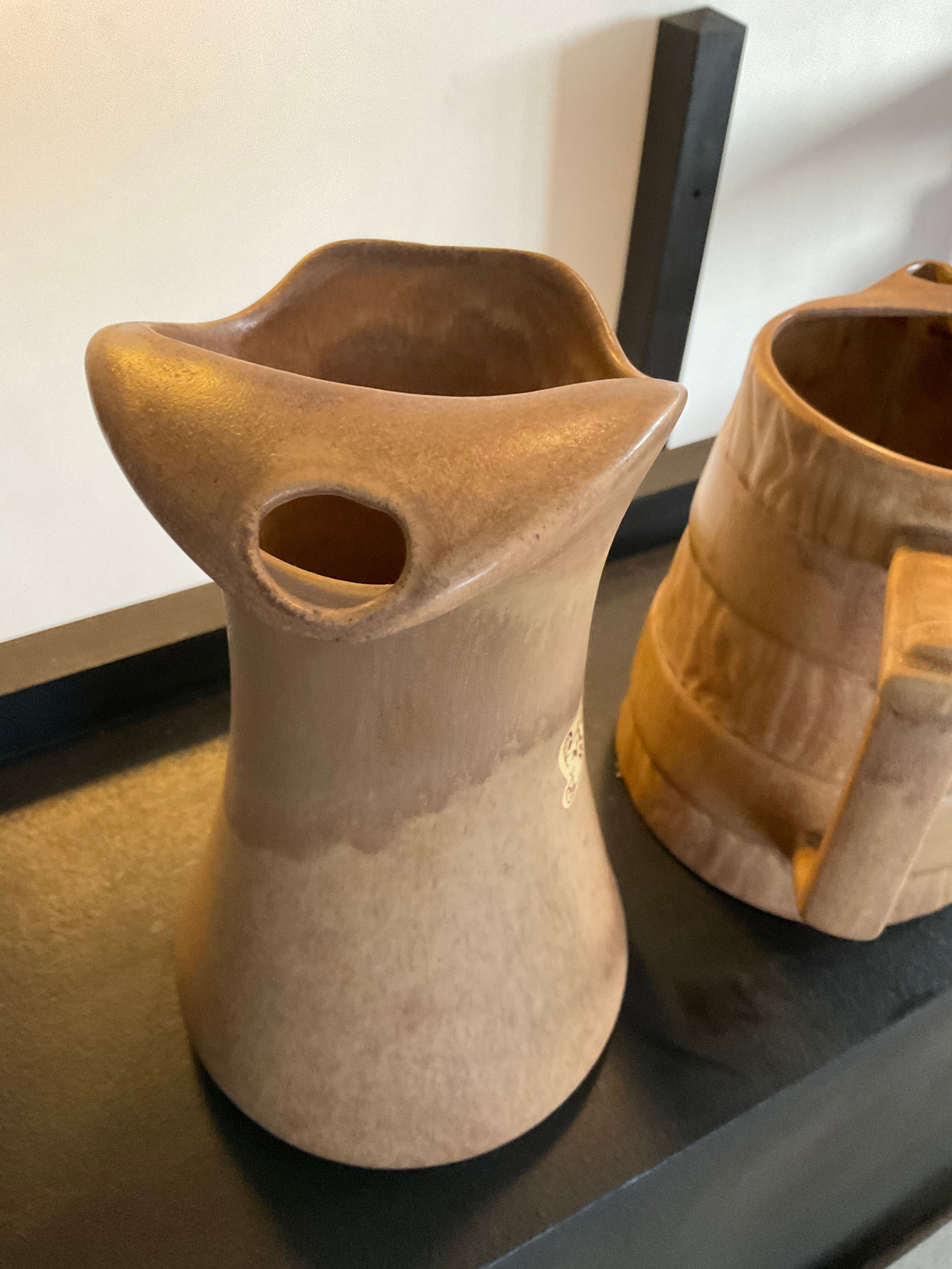 Vintage stoneware jug duo