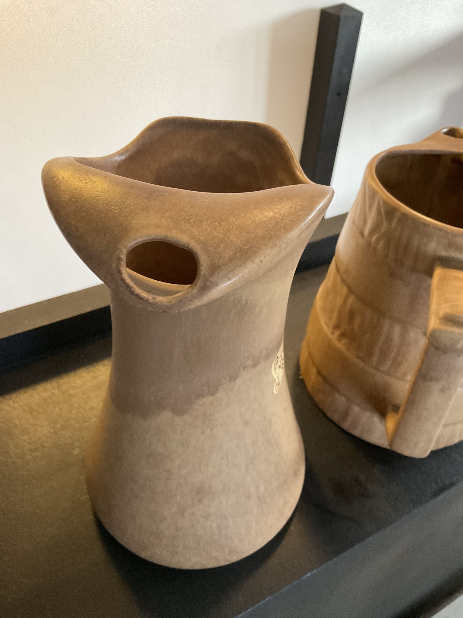 Vintage stoneware jug duo
