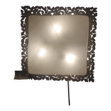 ARTELUCE applique murale carrée en verre de Murano et métal années 70/80