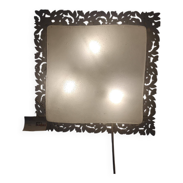 ARTELUCE square wall light in Murano glass and metal from the 70s/80s
