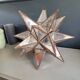 Metal and mercury glass star pendant lamp - 18 branches