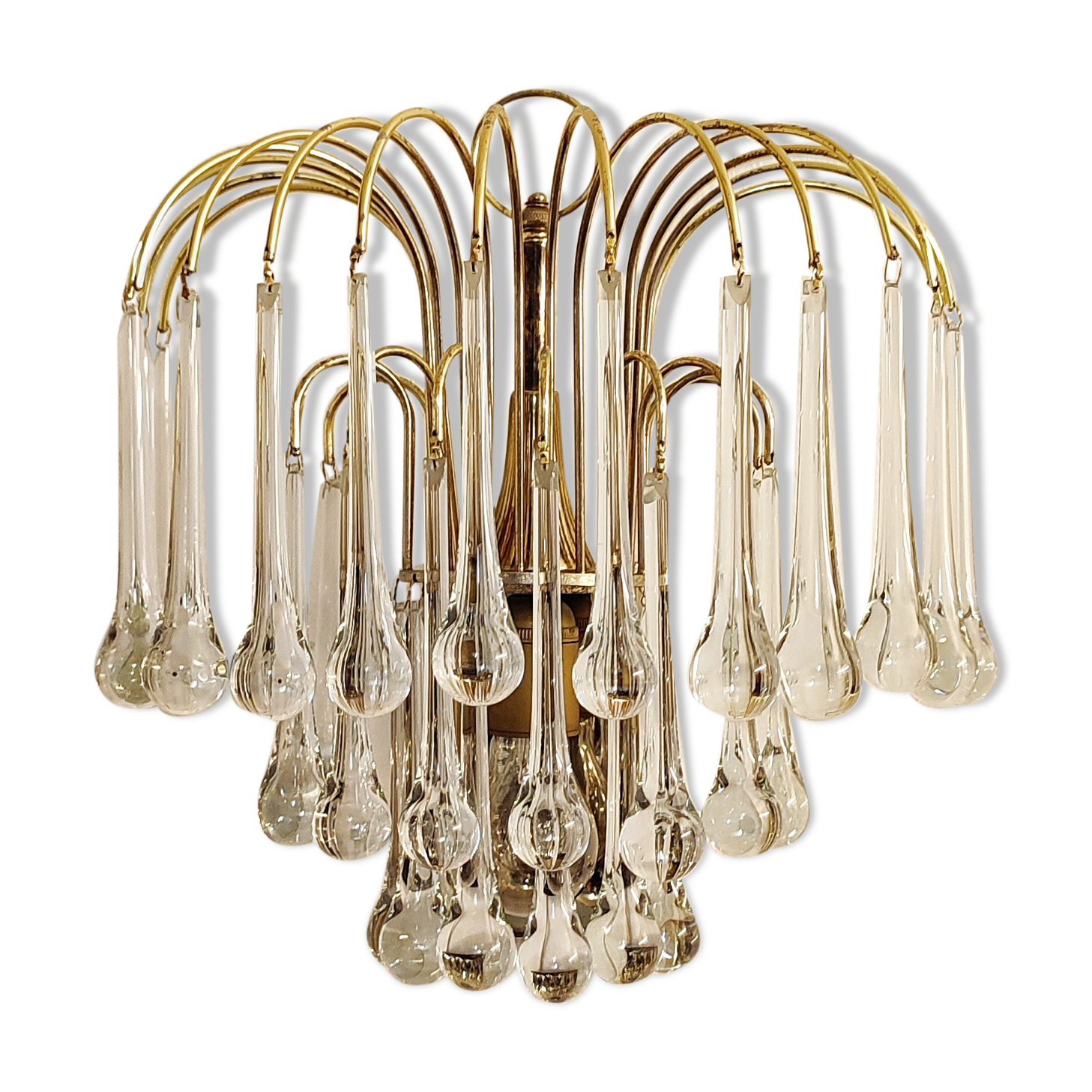 Wall lamp "Venini" of crystals. Italy 1970s