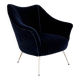Italian Armchair with Brass Legs reupholstered in Magnificent Velvet