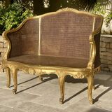 Banquette en Bois Doré Style Louis XV