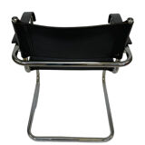 Set of 4 bauhaus cantilever chairs black leather and chrome design