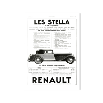 Affiche vintage années 30 Renault Automobiles