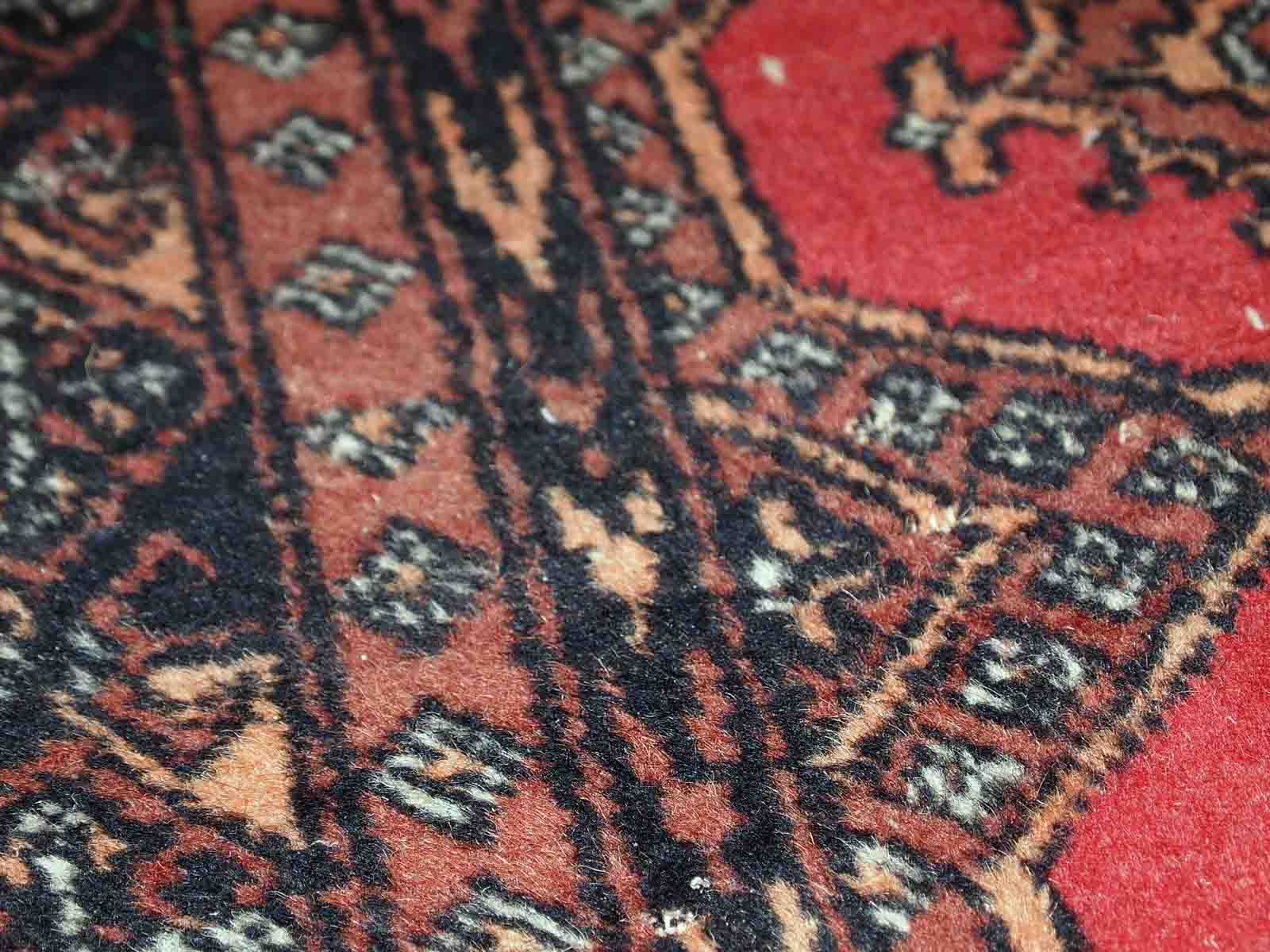 Vintage carpet Uzbek Bukhara handmade 121cm x177cm 1960s, 1C740