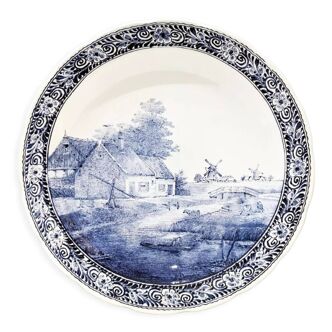 Assiette dîte "Panneau mural" vintage 1960 de Delft. Signée J.Sonneville