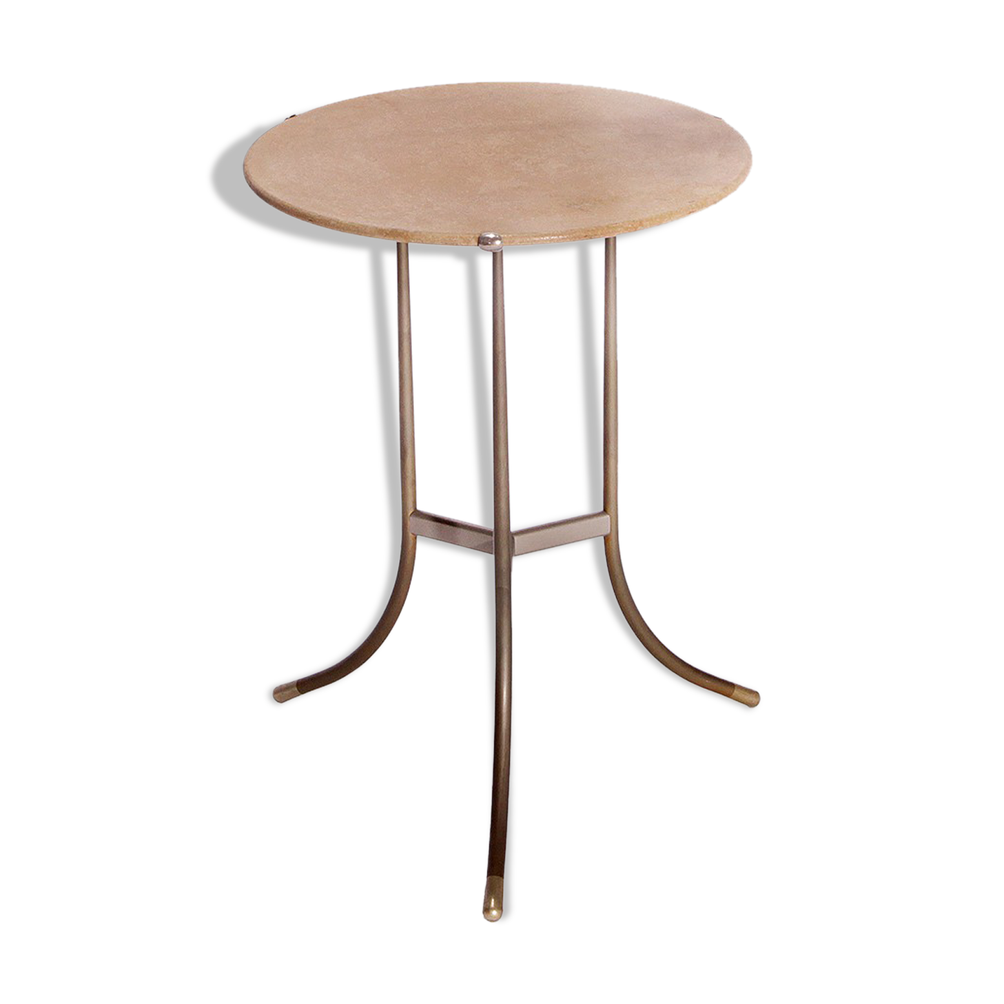 Cedric Hartman bronze side table with bevelled granite top, USA 70s