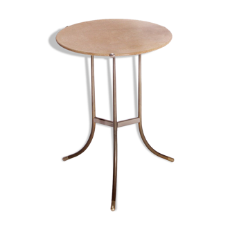 Cedric Hartman bronze side table with bevelled granite top, USA 70s