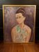 Oil on canvas signed - Portrait of a woman with green eyes