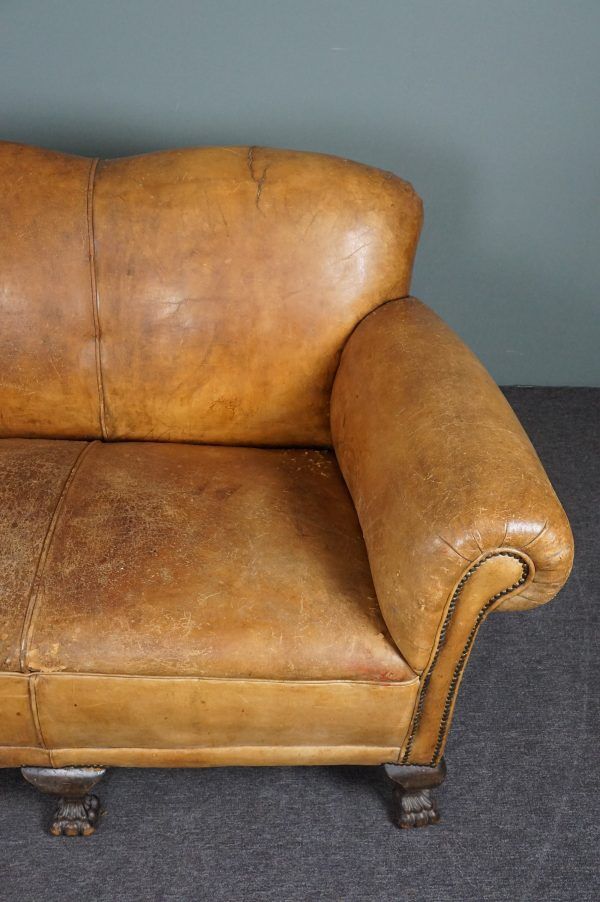 3-seater antique sheepskin sofa full of character