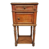 Antique bedside table sideboard with marble 40 x 77 cm