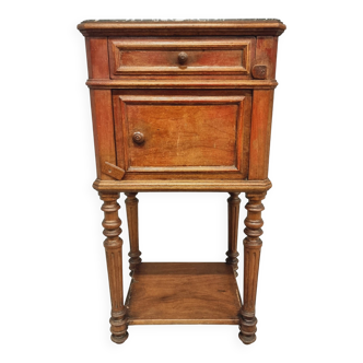 Table de chevet ancienne buffet avec marbre 40 x 77 cm