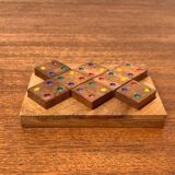 Mid-century Scandinavian teak dice game from the 1960s.