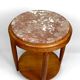 Pedestal Table, Side Table in Solid Oak & Griotte Marble Top