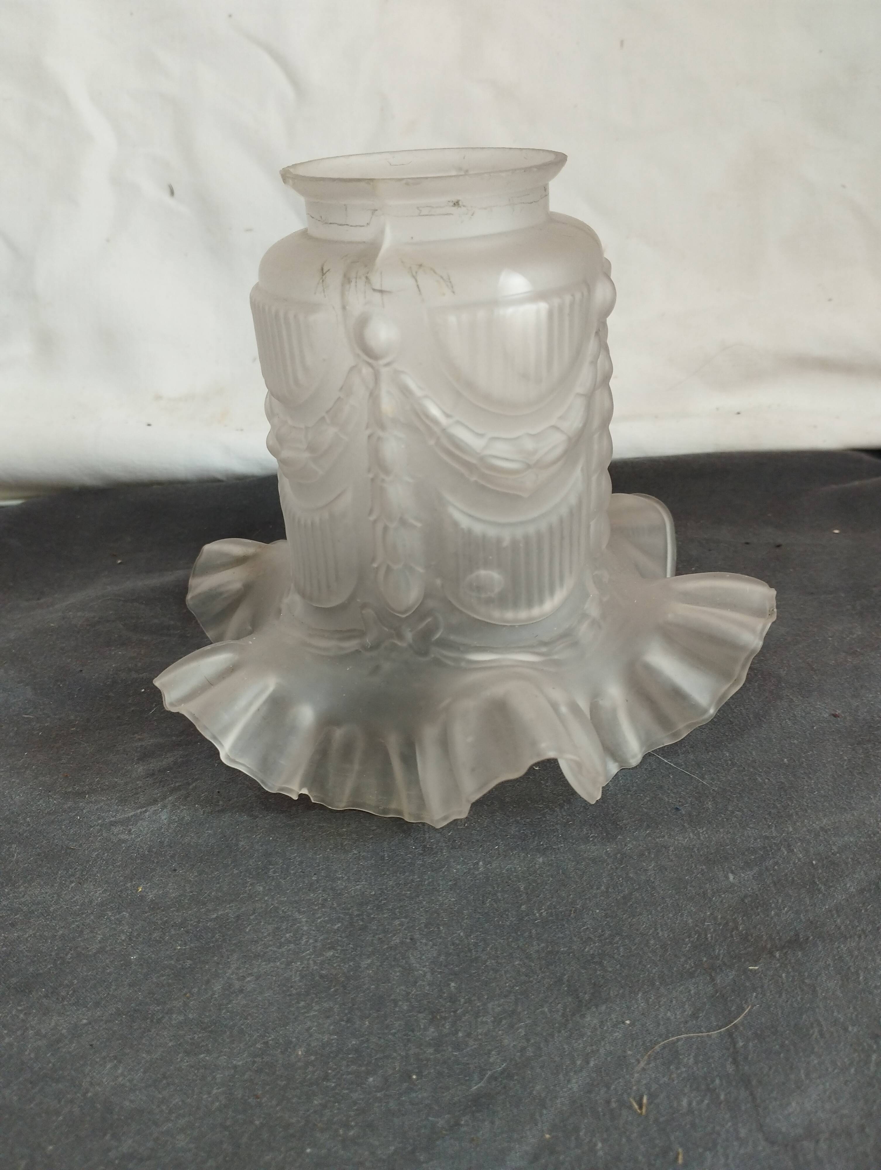 old frosted glass tulip globe