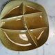 Lot of 8 vintage green compartmentalized plates marked "Salins France"