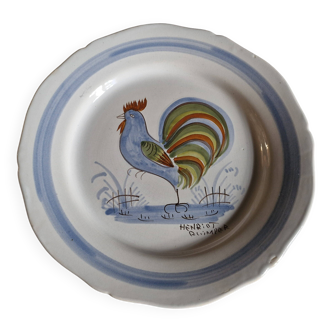 Henriot Quimper Antique Plate Rooster Ø 25 cm