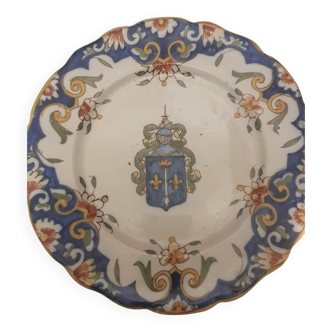 Rouen earthenware plate 18th century