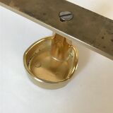 Coat rack 3 hooks vintage brass years 70 s