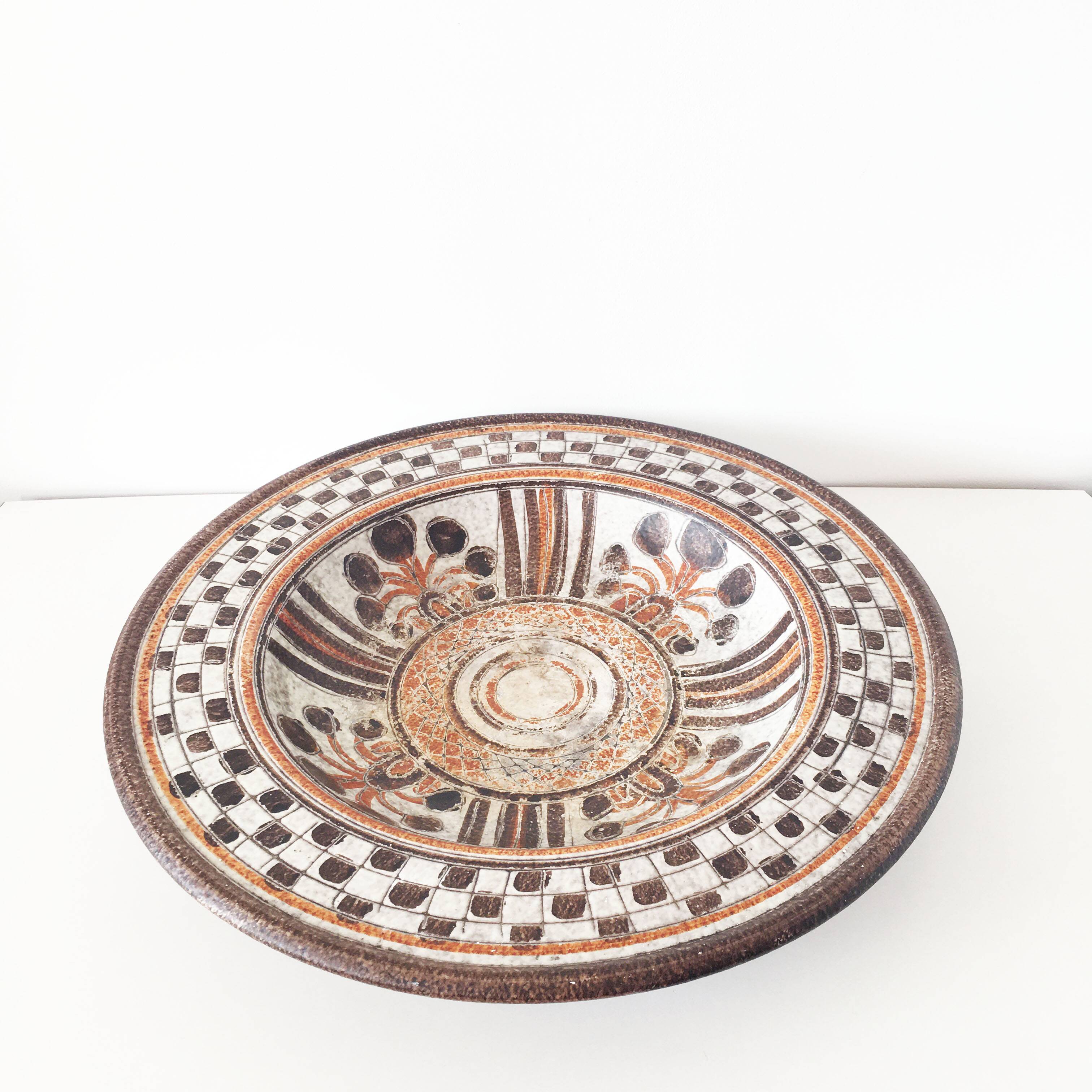 Large Italica ARS ceramic dish Italy 1960