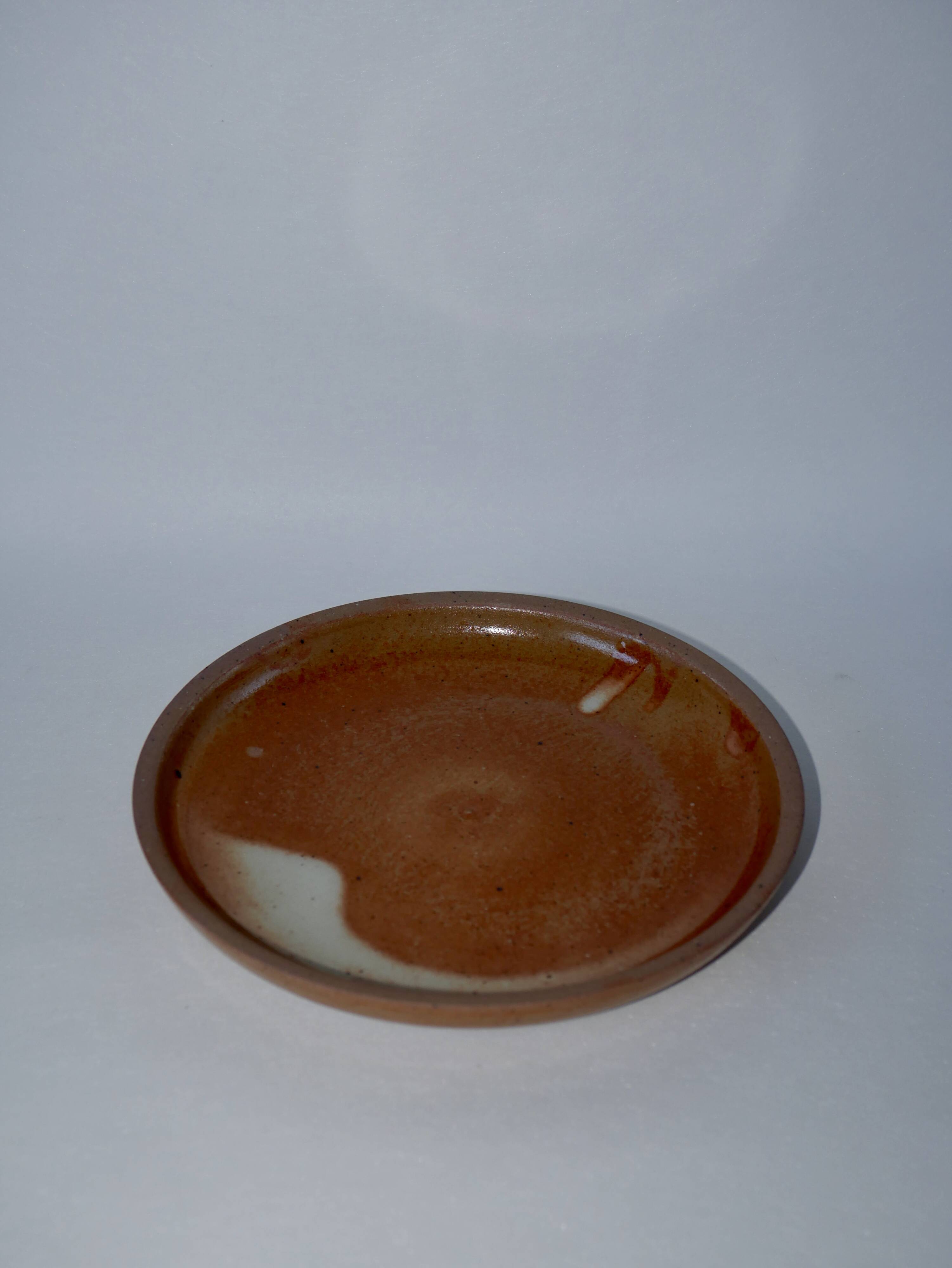 Set of 6 mix dessert plates in enamelled stoneware 1970