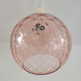 Suspension in bubble glass pink design 70s