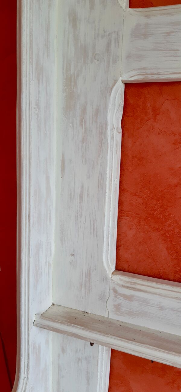 étagère / vaisselier mural en bois effet sablé ancien début XXème