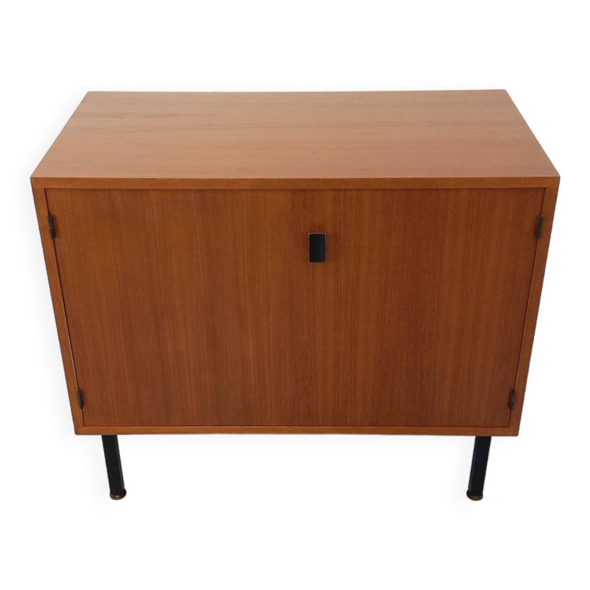 Small vintage storage unit in modernist Scandinavian style in teak from the 60s