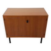 Small vintage storage unit in modernist Scandinavian style in teak from the 60s