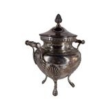 Service à café et à thé style Empire en métal argenté. Marqué RM pour Roux-Marquiand 20ème siècle