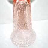Vintage cornet vase in pink molded glass