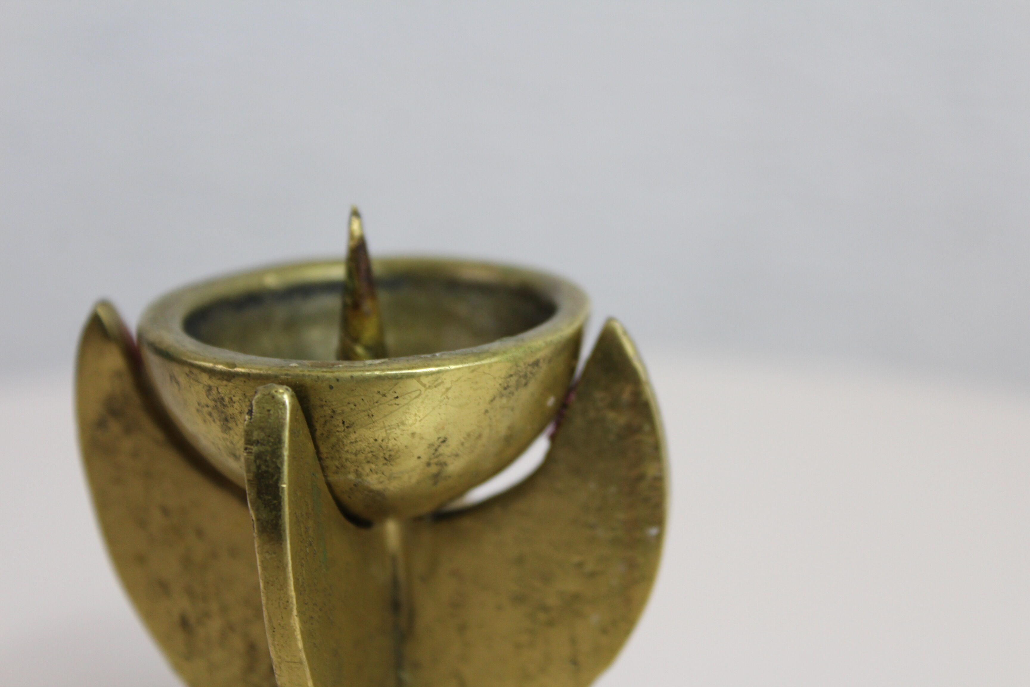 Brutalist candleholder bronze
