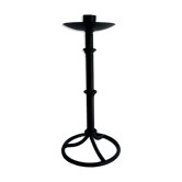 Vintage Brutalist Candle Holder In Black Metal